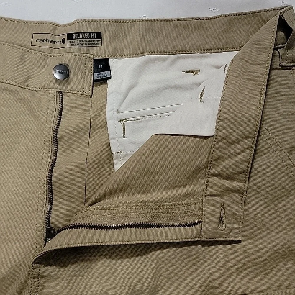 Carhartt Rugged Flex Relaxed Fit Canvas Cargo Work Shorts Tan BS3542-M Mens 40